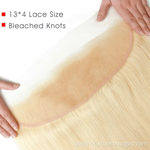 613 13X4 13 X 6 Pre Plucked Blonde Closure Burmese Full Swiss Lace Frontal Vendors
